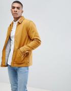 Pull & Bear Cord Collar Jacket In Mustard - Tan