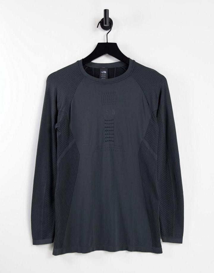 The North Face Active Long Sleeve T-shirt In Dark Gray-black