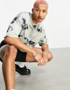 Asos Design Set Oversized T-shirt In Navy And Gray Tie Dye-multi