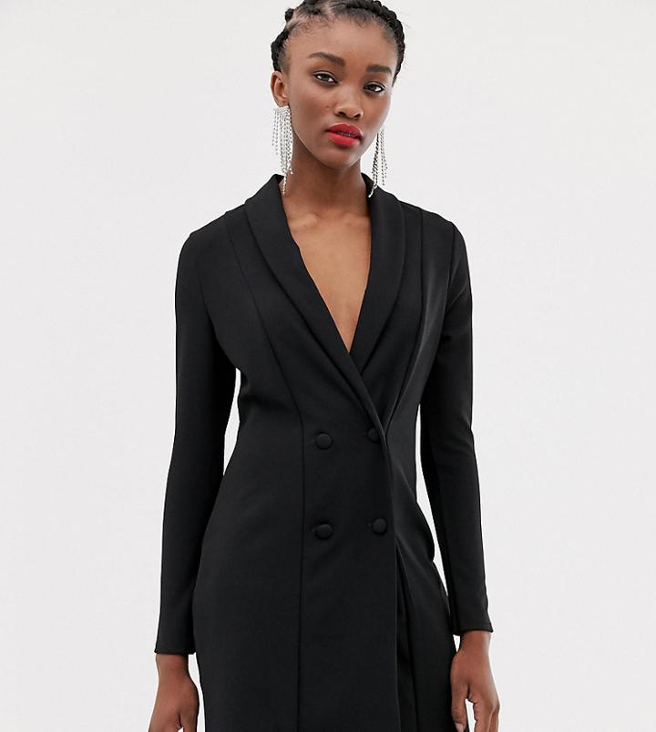 New Look Tux Dress In Black