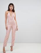 Rare London Lace Detail Jumpsuit - Cream