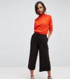 Asos Petite Mix & Match Clean Culotte With Turn Up - Black