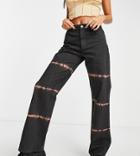 Asos Design Tall Organic Cotton Blend Low Rise Relaxed Dad Jeans In Chocolate Tie Dye-multi