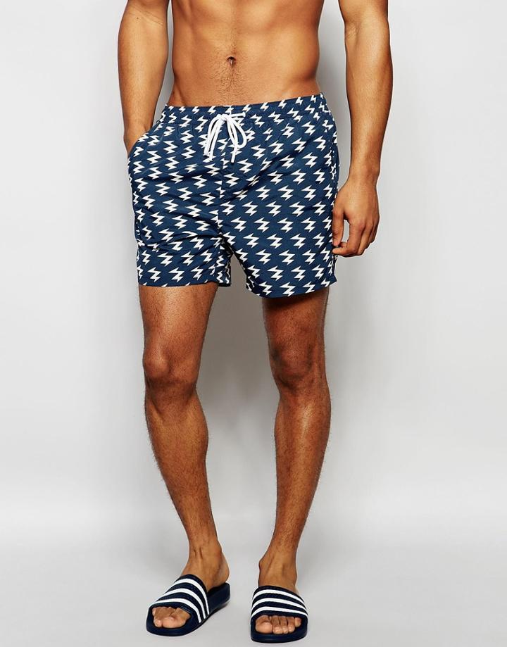 Brave Soul Lightning Swim Shorts - Blue