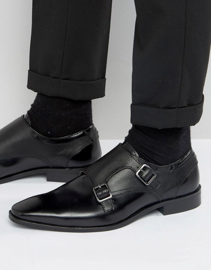 Kg Kurt Geiger Brook Leather Monk Shoes - Black