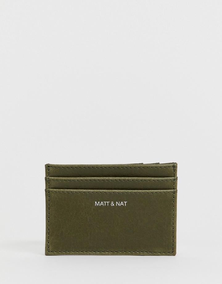 Matt & Nat Card Holder In Olive - Green