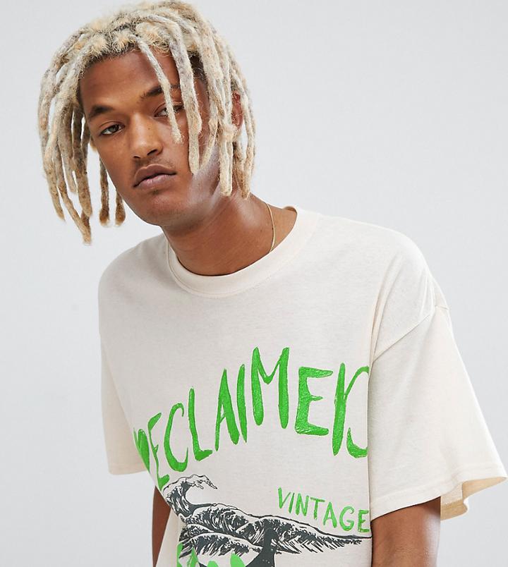 Reclaimed Vintage Inspired Hand Drawn Tee - Cream