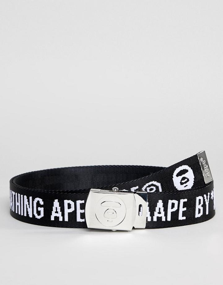 Aape By A Bathing Ape Logo Clip Belt In Black - Black