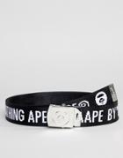 Aape By A Bathing Ape Logo Clip Belt In Black - Black