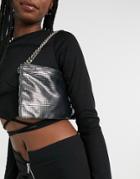 Ego Shoulder Bag In Chainmail With Chunky Chain Silver Strap