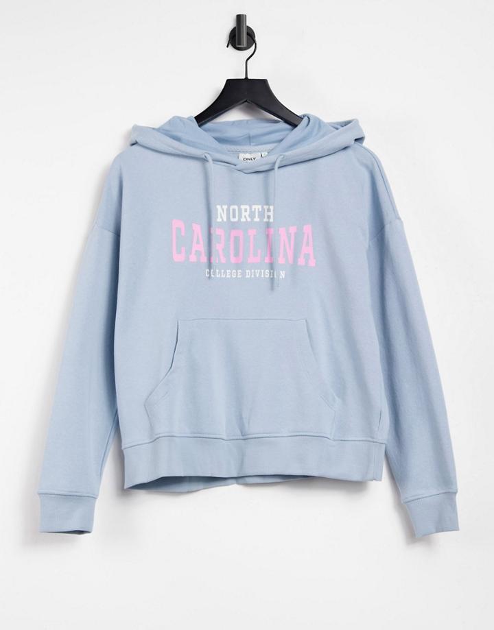 Only Hoodie Co-ord With College Logo In Blue-grey