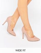 New Look Wide Fit Gold Trim Pointed Heel - Stone