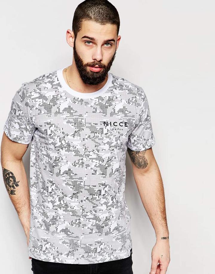 Nicce Dot Camo T-shirt - White