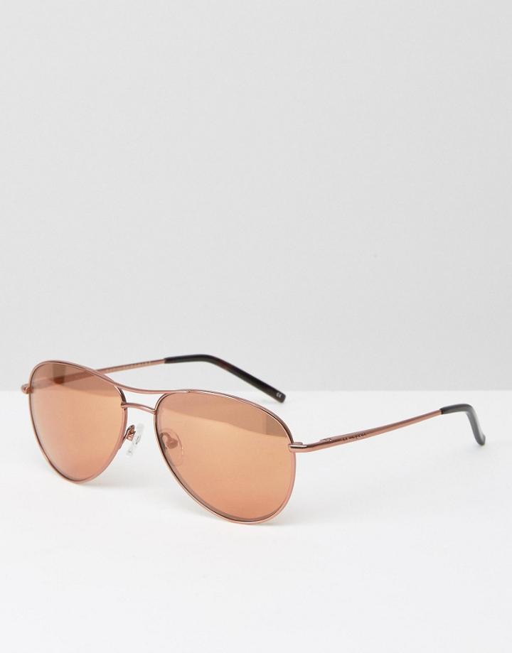 Ted Baker Carter Rose Gold Aviator Sunglasses - Gold