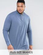 Duke Plus Polo With Long Sleeves In Blue - Blue