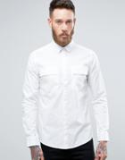 Only & Sons Skinny Smart Military Shirt - White