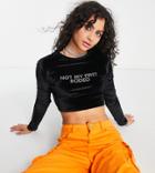 Asyou Diamante 'not My First Rodeo' Long Sleeve Top In Black