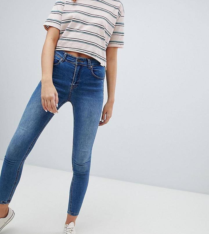 Pull & Bear Recycled Fibre Skinny Jean In Medium Blue - Blue