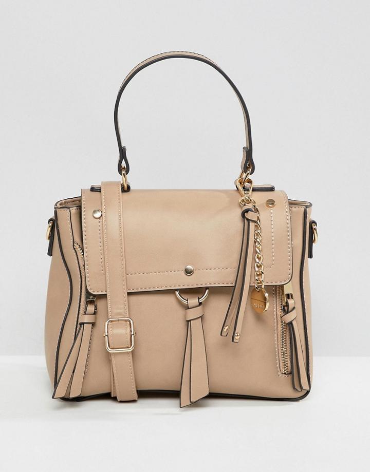 Aldo Gadossi Camel Tote Bag With Ring And Tassel Detailing - Beige