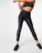 Under Armour Training Heatgear Graphic 7/8 Crop Leggings In Black