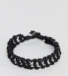 Reclaimed Vintage Inspired Cord & Chain Bracelet In Silver Exclusive To Asos - Silver
