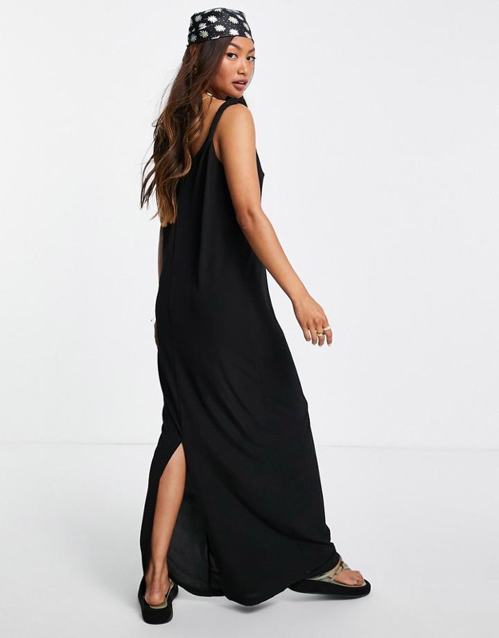 Vero Moda Twisted Strap Maxi Dress In Black