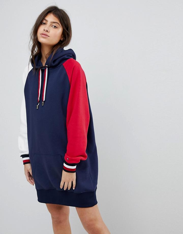 Tommy Hilfiger Colorblock Hoodie Dress - Navy
