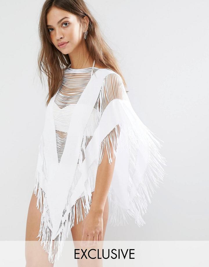 Free Society Fringe Beach Cover Up - Multi