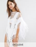 Free Society Fringe Beach Cover Up - Multi