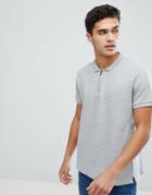 Brave Soul Ribbed Zip Neck Polo Shirt - Gray