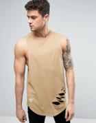 Siksilk Tank In Stone With Distressing - Stone