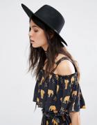 Mango Felt Trim Cowboy Hat - Black