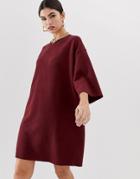 Asos Design Super Soft Oversized T-shirt Dress - Red