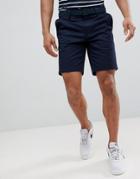 River Island Slim Fit Chino Shorts With Belt In Navy - Navy
