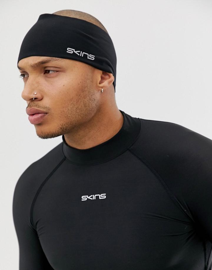 Skins Running Technical Headband In Black - Black