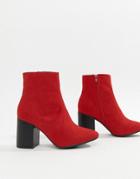 New Look Block Heel Boot - Red