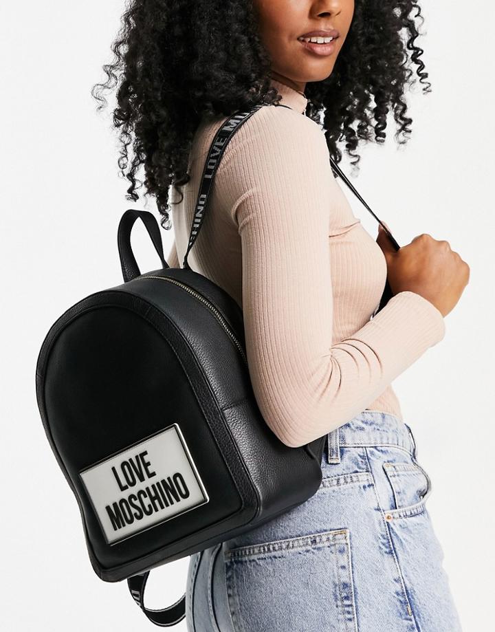 Love Moschino Large Logo Backpack In Black