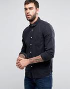 Asos Regular Fit Slubby Viscose Shirt In Black - Black
