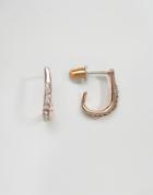 Asos Half Hoop Crystal Earrings - Copper