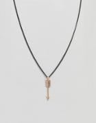 Simon Carter Arrow Pendant Necklace In Antique Silver & Brushed Rose Gold - Silver