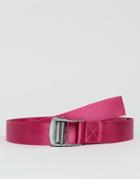 Asos Slim Woven Long Ended Belt In Pink - Pink