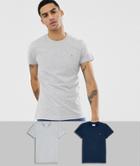 Farah 2 Pack T-shirts In Navy/gray