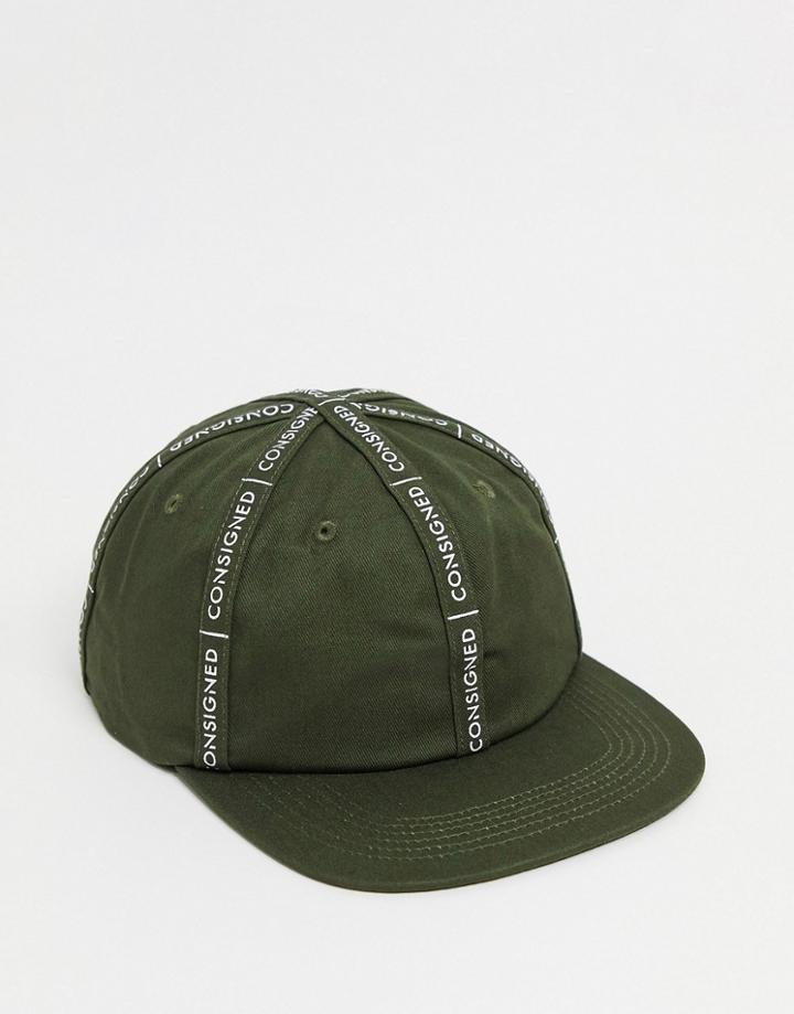 Consigned Logo Taping Snapback Cap-green