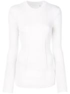 Threadbare Rib Roll Edge Crew Neck Sweater - Navy