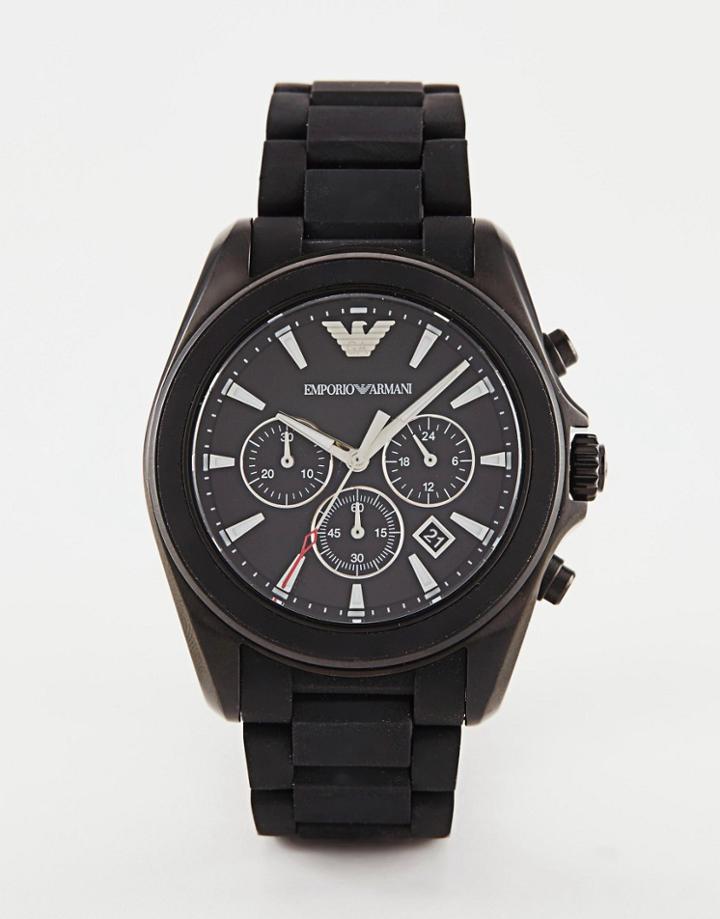 Emporio Armani Sigma Chronograph Watch In Black Ar6092 - Black