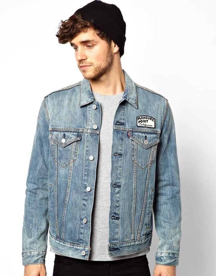 Levis Denim Jacket Jim Phillips Trucker Hot Rod Back Applique