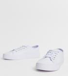 Asos Design Wide Fit Dusty Lace Up Sneakers - White