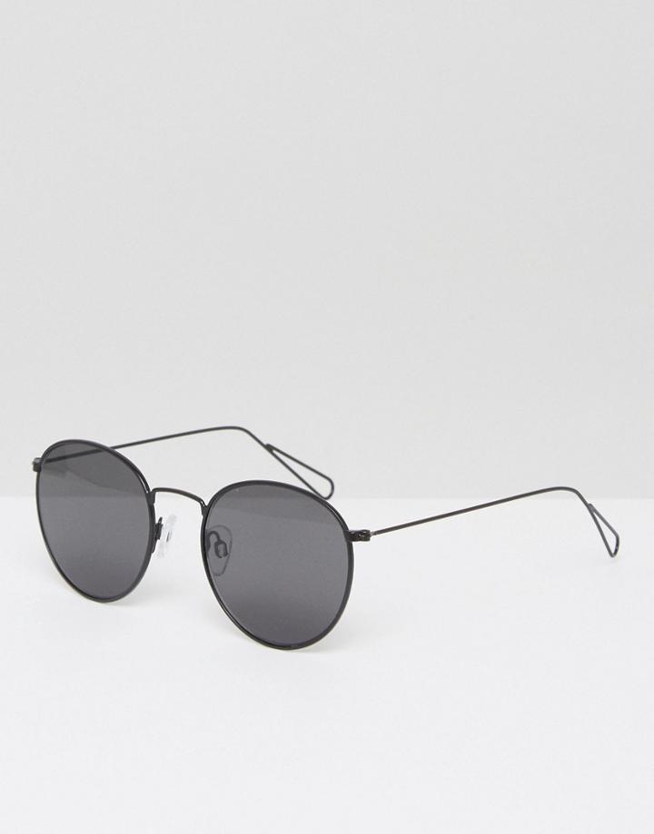 Weekday Explore Round Sunglasses - Black