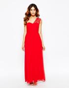 Elise Ryan Lace One Shoulder Maxi Dress - Red $28.00