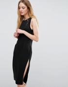 Unique 21 Jersey Dress With Side Splits - Black